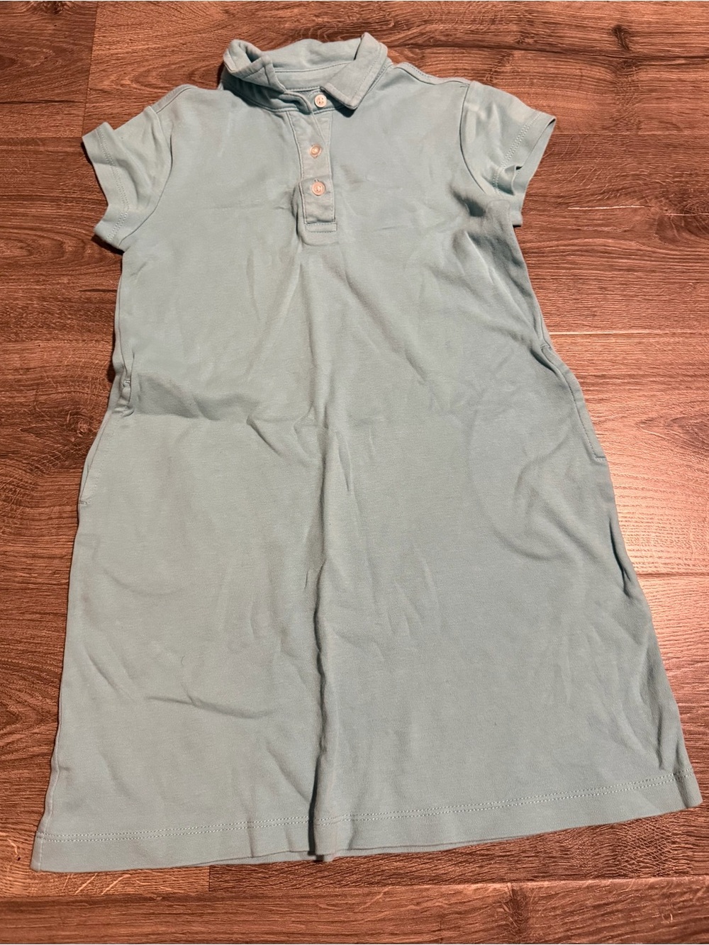 Primary Light Blue Girls' 6/7 Casual Polo Dress
